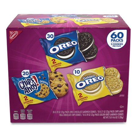 NABISCO Cookie Variety Pack, Assorted Flavors, 0.77 oz Pack, PK60 4615